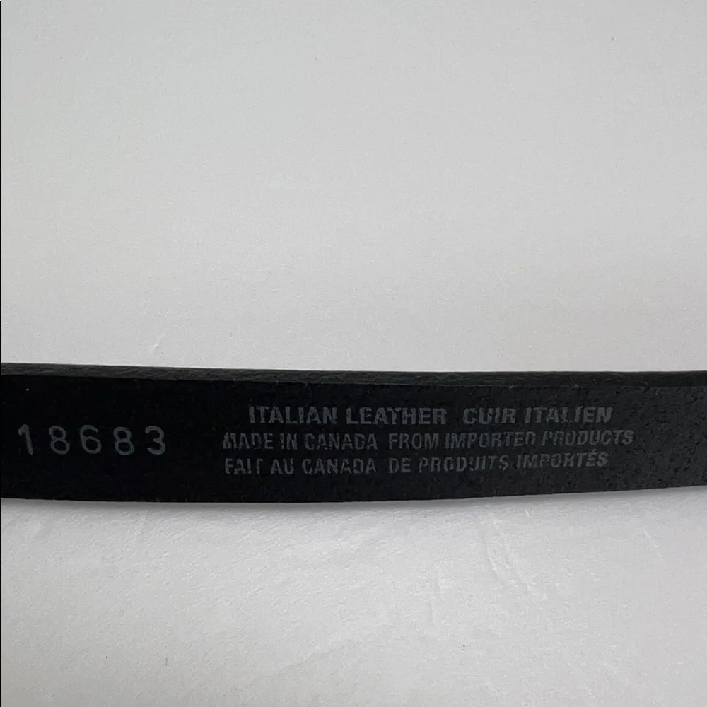 Landes Black Leather Belt Italian Leather Made In Canada Harness Style Festival